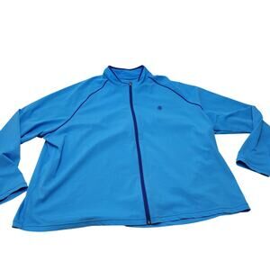 Coolibar UPF 50+ swim jacket sun protection full zip blue